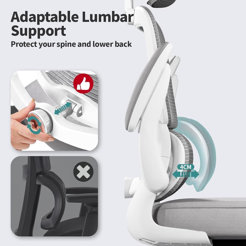 Ergonomic High Back Office Chair for Home or Study - Grey