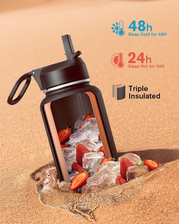 Insulated 40 oz Stainless Steel Water Bottle – Magic Black