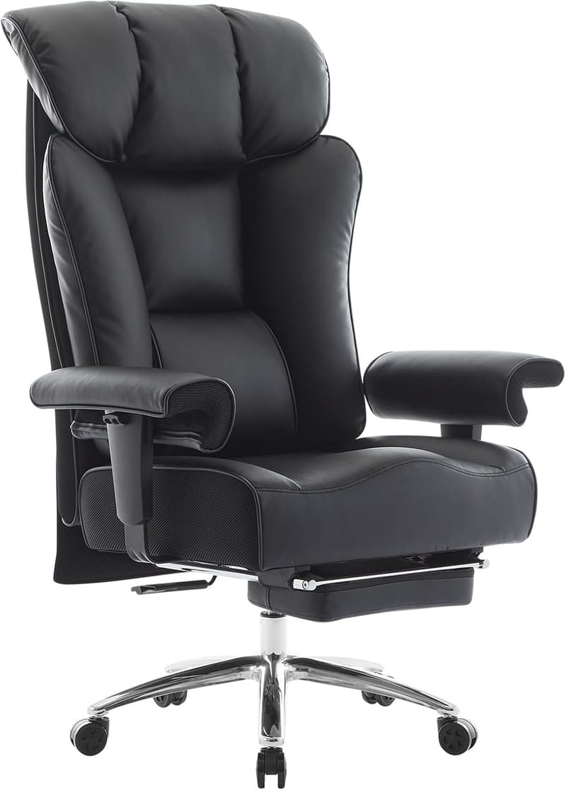 Ergonomic Executive Office Chair with Foot Rest & Lumbar Support