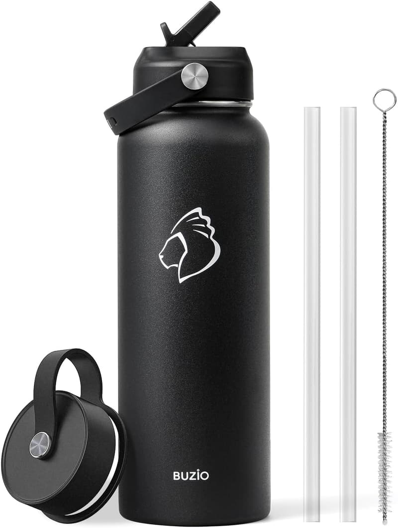 Insulated 40oz Stainless Steel Water Bottle - Black