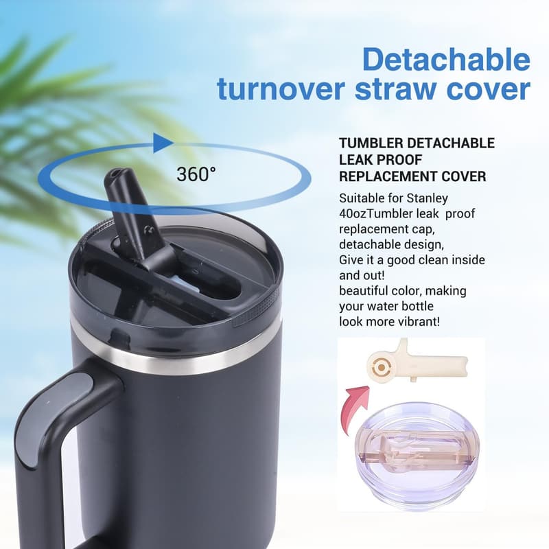 40 oz Leak-Proof Vacuum Insulated Tumbler with Handle - Cream White