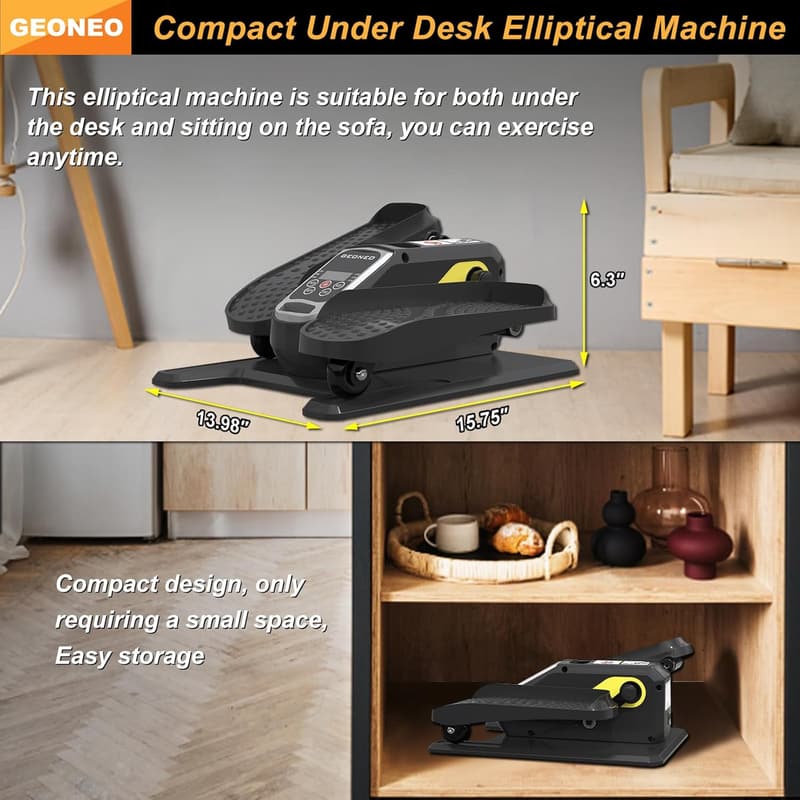 Compact Electric Under Desk Elliptical for Seniors - 12 Speeds