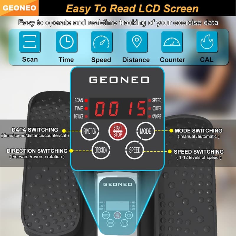 Compact Electric Under Desk Elliptical for Seniors - 12 Speeds