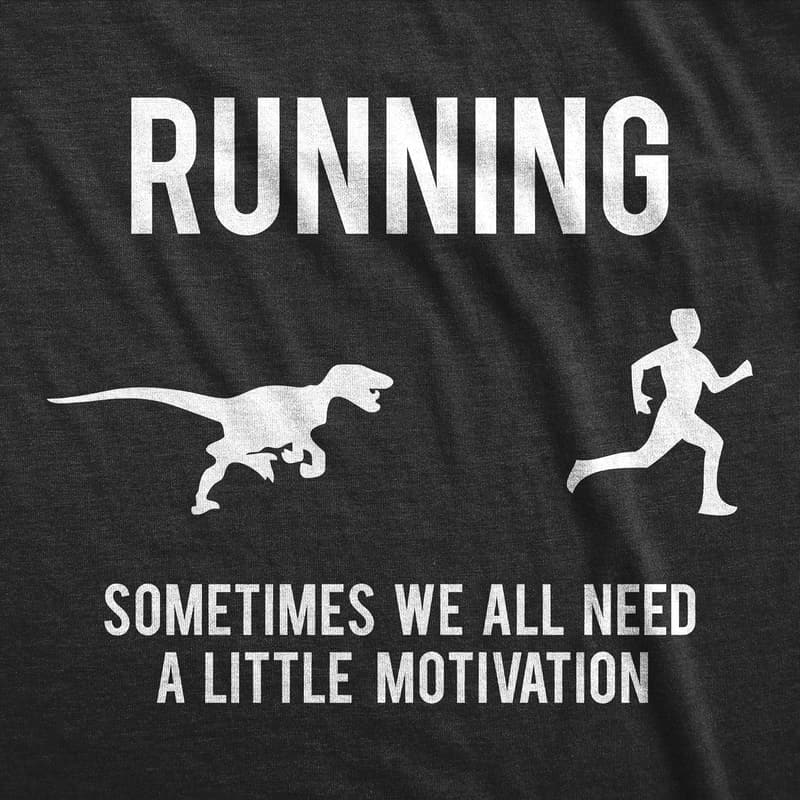 Funny Dinosaur Graphic Tee for Men's Running Motivation