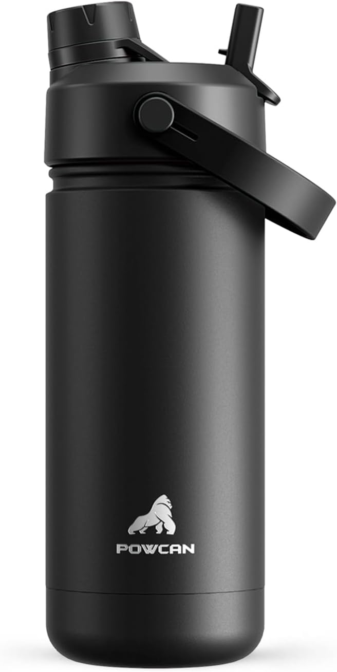 Insulated 18 oz Stainless Steel Water Bottle with Straw Lid