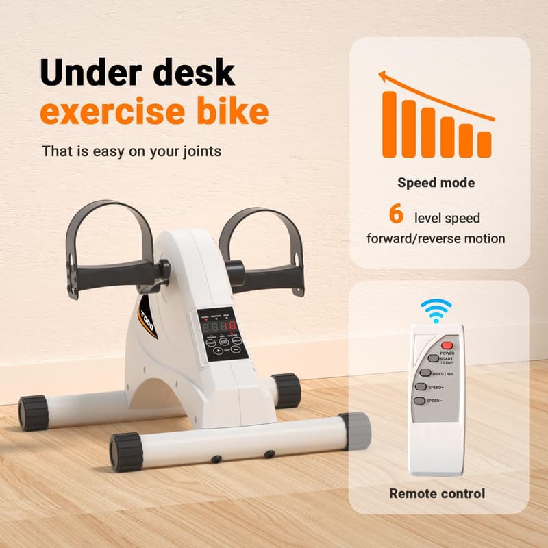 Mini Motorized Under Desk Bike for Seniors' Rehab & Therapy