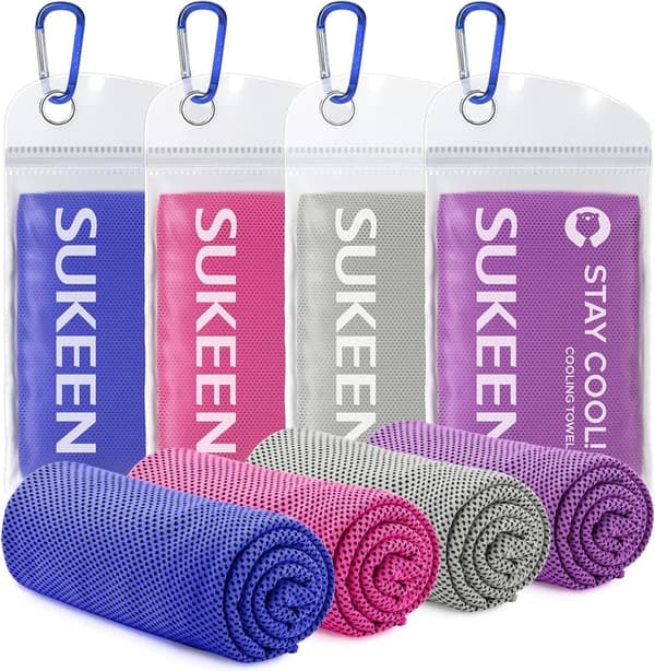 Cooling Towel 4-Pack - Breathable Microfiber for Sports & Fitness