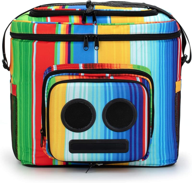 Bluetooth Speaker Cooler with Subwoofer for Parties - Rainbow