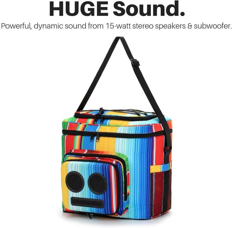 Bluetooth Speaker Cooler with Subwoofer for Parties - Rainbow