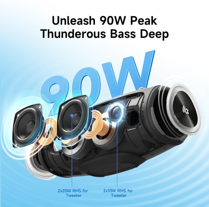 Portable Waterproof 60W Bluetooth Speaker for Outdoor Parties