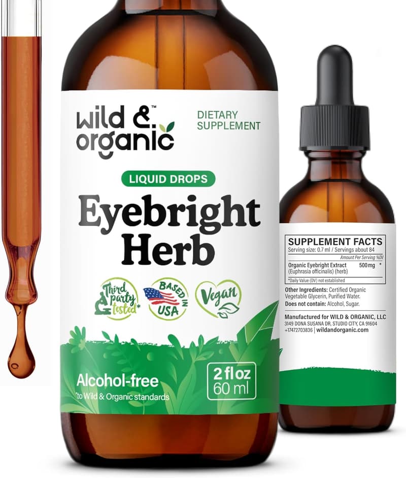 Eyebright Herb Tincture - Vegan Eye Support Drops - 2 fl oz