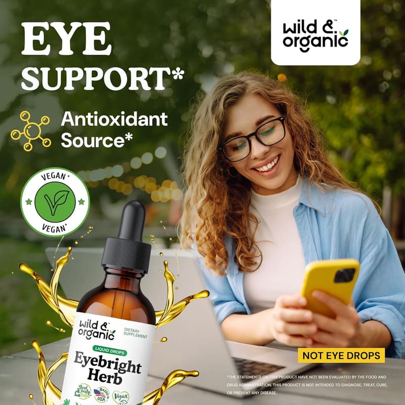 Eyebright Herb Tincture - Vegan Eye Support Drops - 2 fl oz