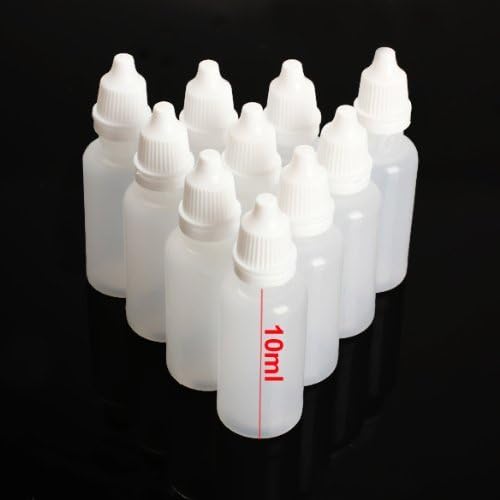 10ml Clear Squeezable Dropper Bottles - 50 Pack