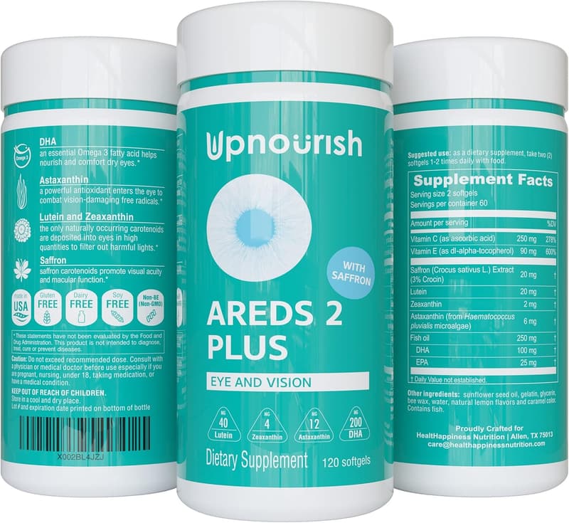 Advanced Eye Vitamin Supplement - AREDS 2+ with DHA, Lutein & Zeaxanthin