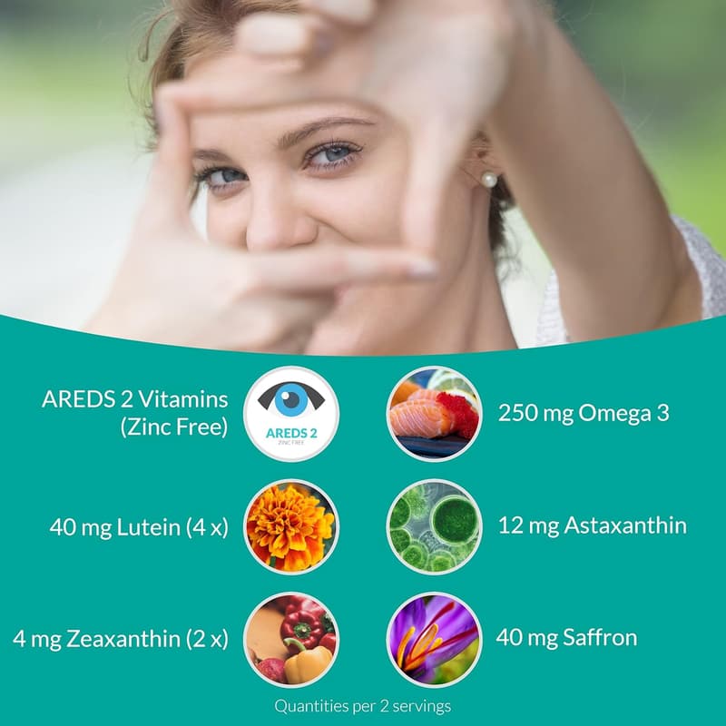 Advanced Eye Vitamin Supplement - AREDS 2+ with DHA, Lutein & Zeaxanthin