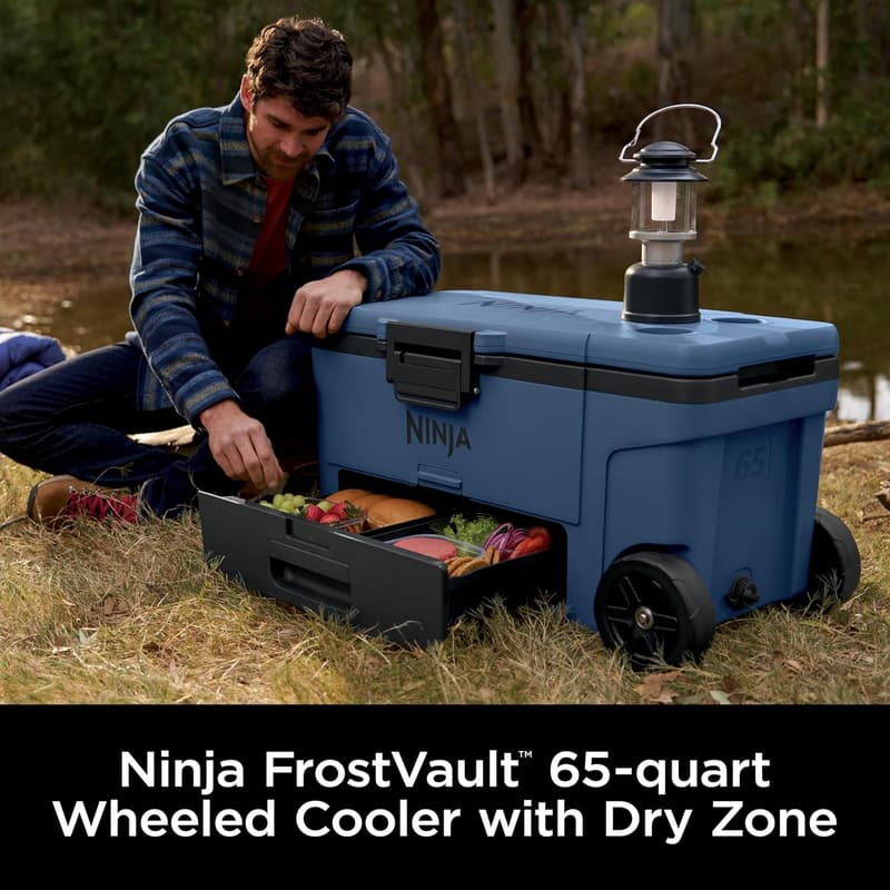 FrostVault 65QT Insulated Cooler with Wheels - Lakeshore Blue