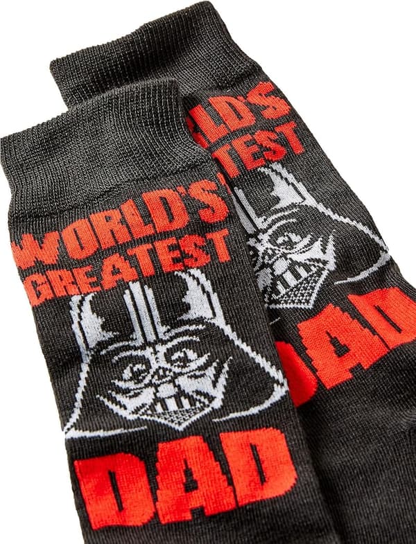 World's Greatest Dad Darth Vader Crew Socks - Size 6-12 Black