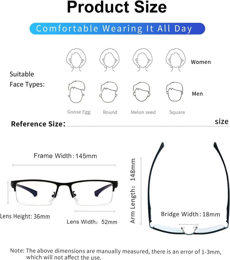 Blue Light Blocking Glasses for Men and Women