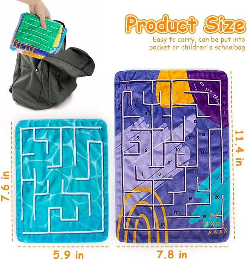 Sensory Fidget Marble Maze Mat Set for Kids & Teens