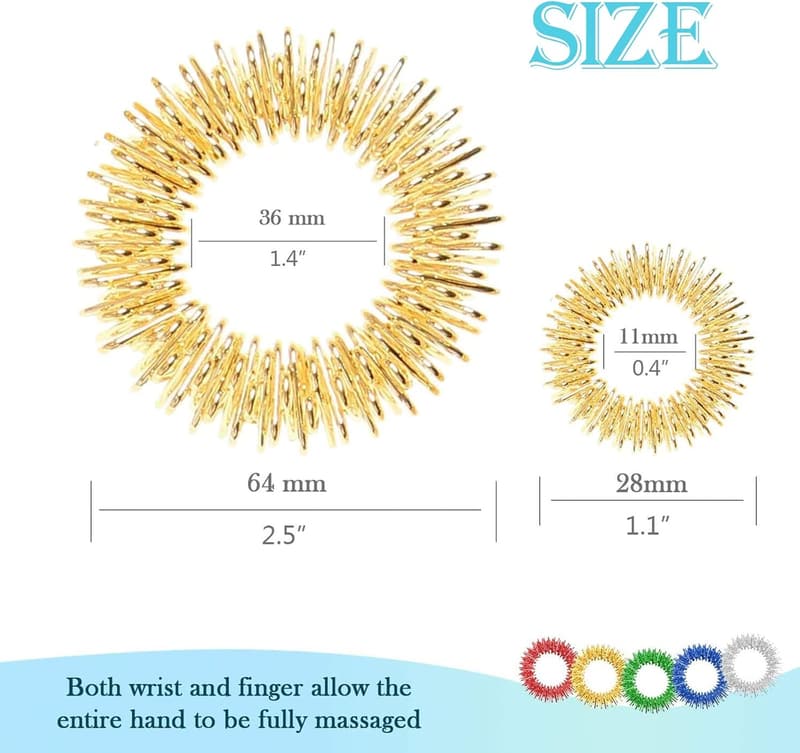ADHD Fidget Acupressure Rings - Stress Relief Bracelets Set