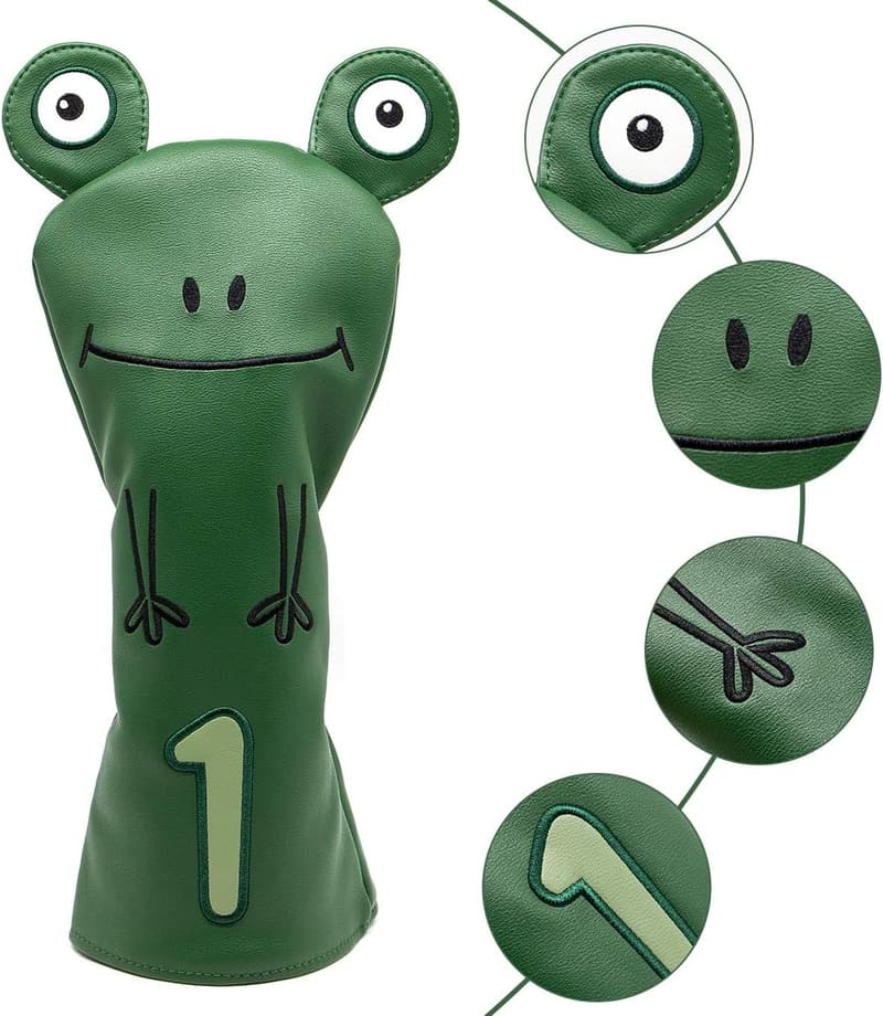 Handmade Leather Cat Embroidery Golf Head Covers Set