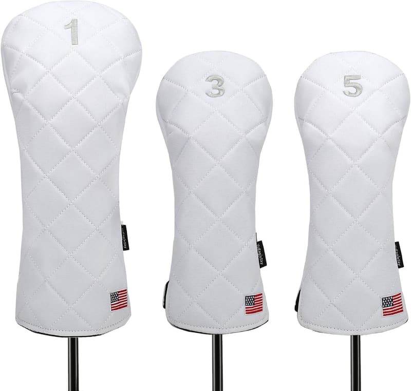 USA Flag Golf Head Covers for Driver, Fairway & Hybrid Clubs