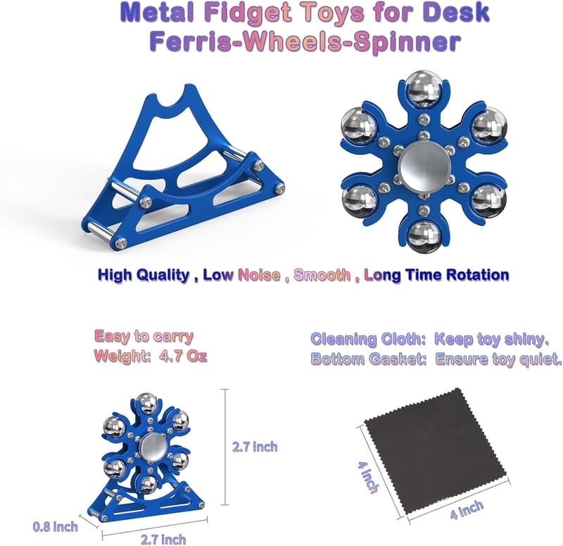 Kinetic Metal Ferris Wheel Spinner Toy for Stress Relief