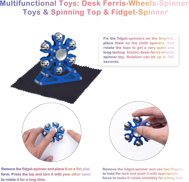 Kinetic Metal Ferris Wheel Spinner Toy for Stress Relief