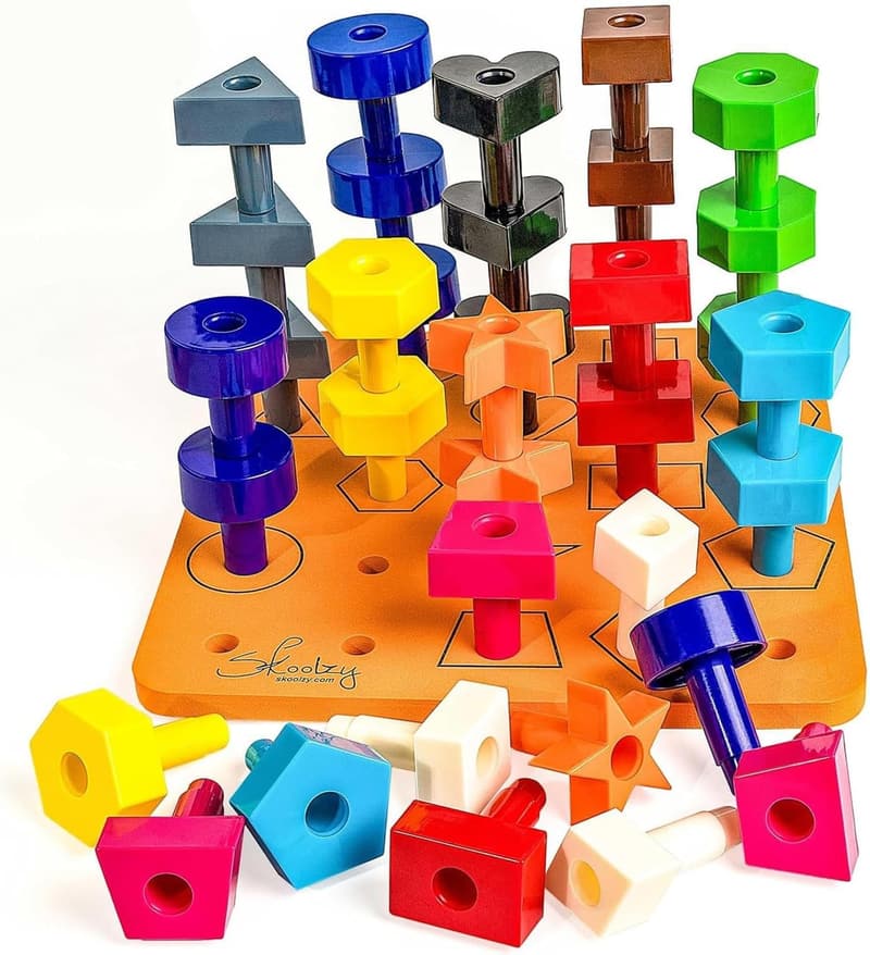 Peg Stacking Set for Kids 2-4 Years – 38 Pieces Educational Toy