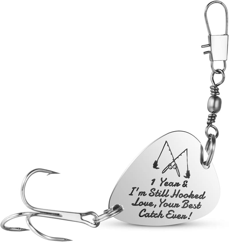 1st Wedding Anniversary Fishing Lure Gift for Him
