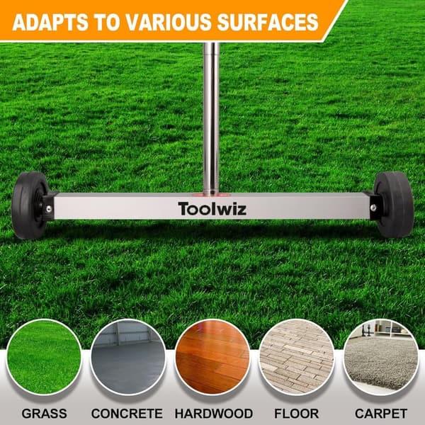 17-inch Magnetic Pickup Sweeper with Telescoping Handle