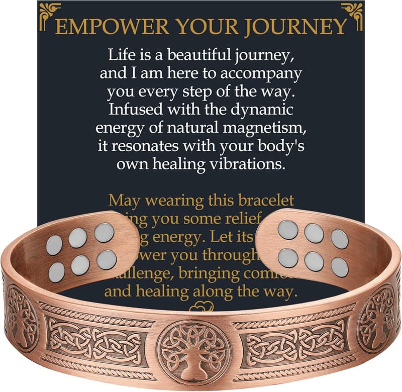 Men’s Magnetic Copper Bracelet with 3,800 Gauss Magnets