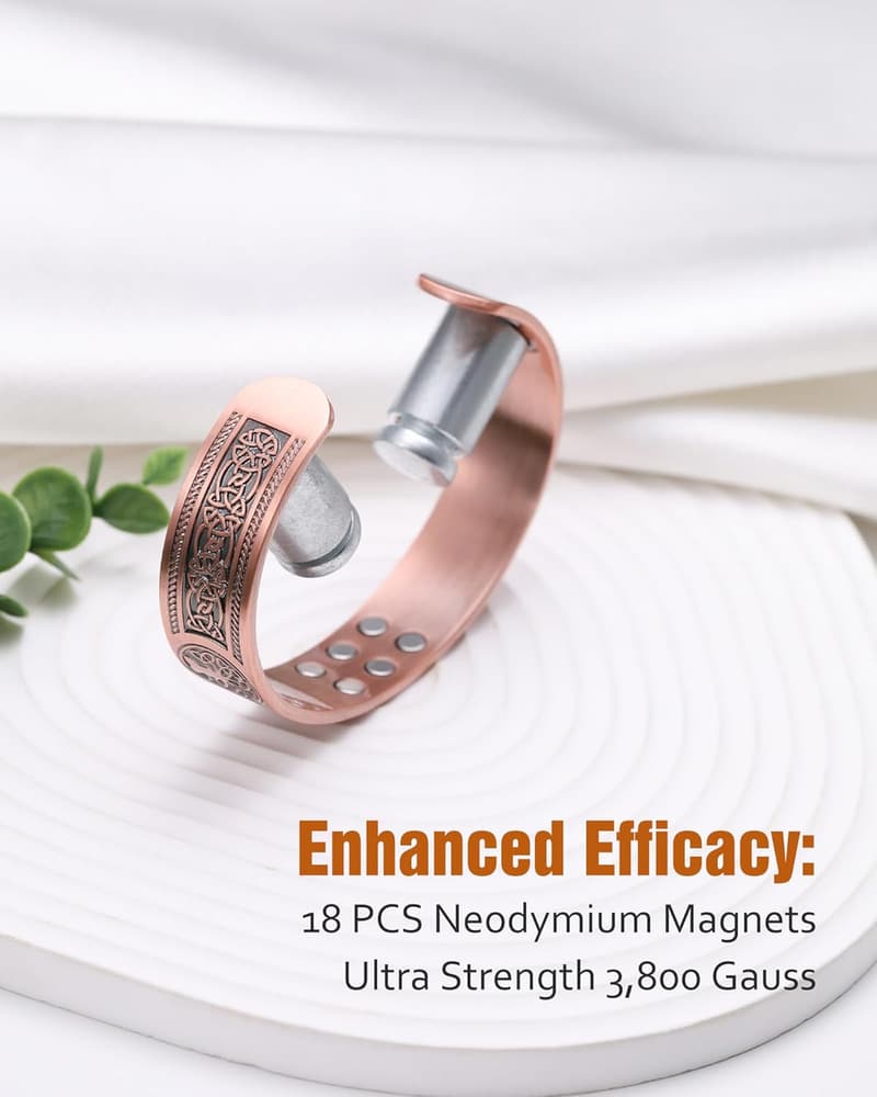 Men’s Magnetic Copper Bracelet with 3,800 Gauss Magnets