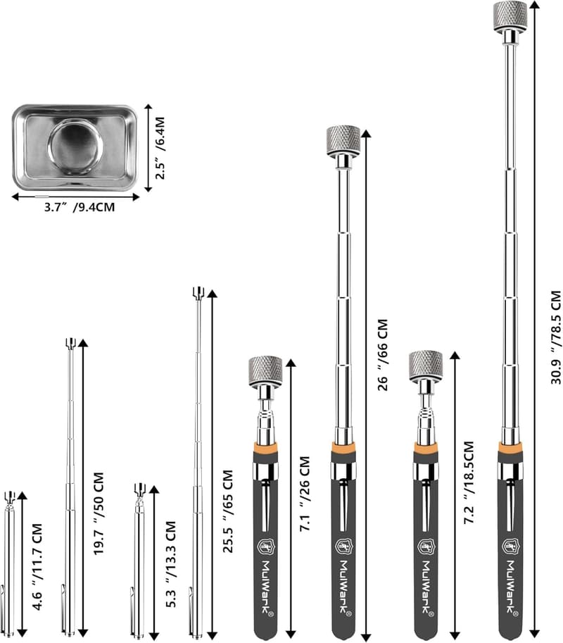 Telescoping Magnetic Pickup Tool Set with Strong Pull Force