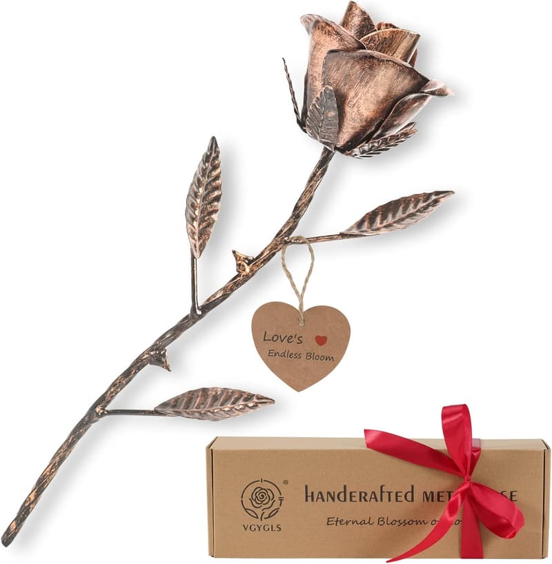 8th Anniversary Metal Rose - Gifts for Her, Romantic Decor