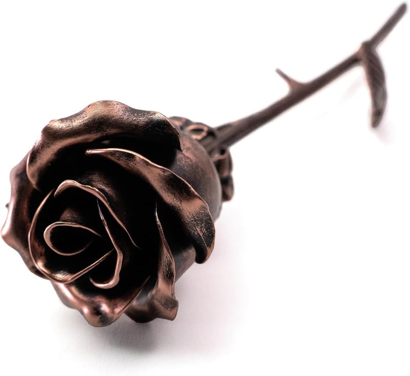 Romantic Anniversary Copper-Stained Metal Rose
