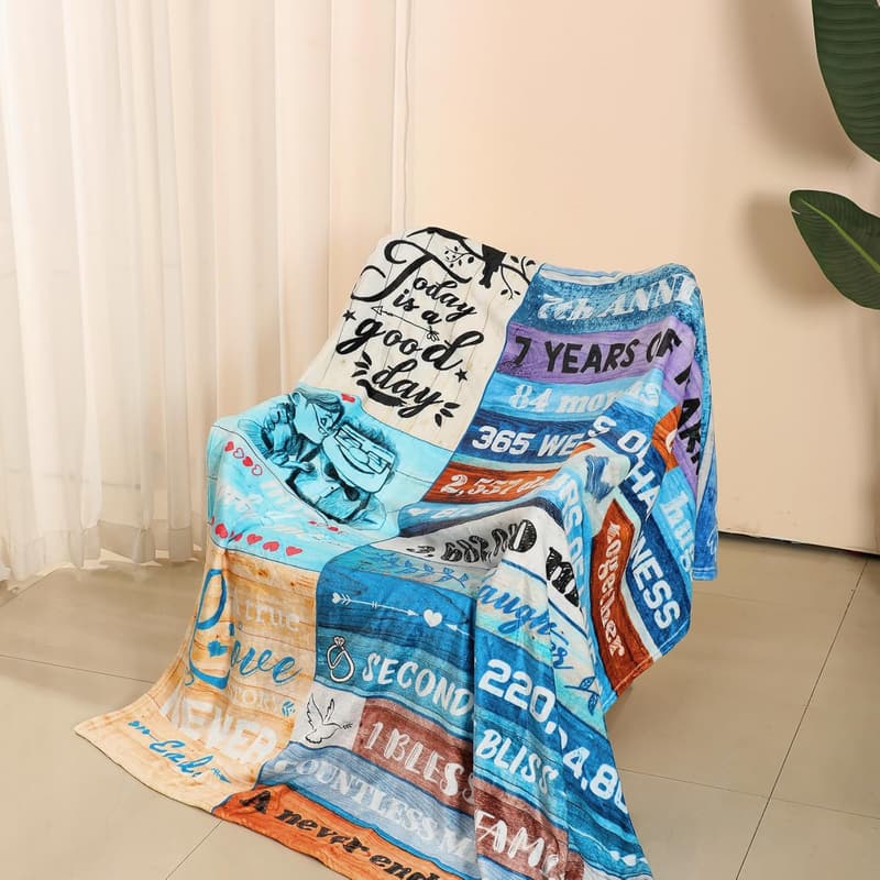 7th Anniversary Copper Blanket Gift for Couples