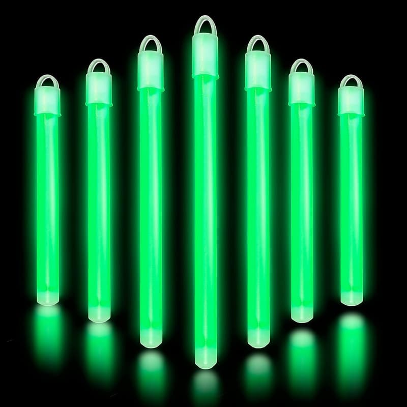 Glow Party Favors - 100 ct Green Glow Sticks with Lanyards