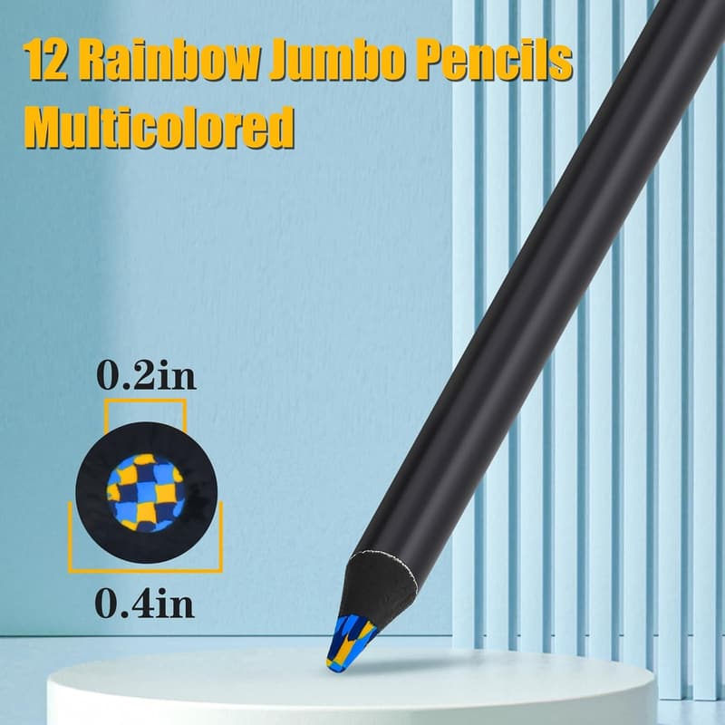 Valentine's Day Rainbow Pencils - 12 Colors for Kids
