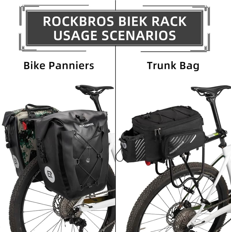 Quick Release Rear Bike Rack - 165 lbs Capacity