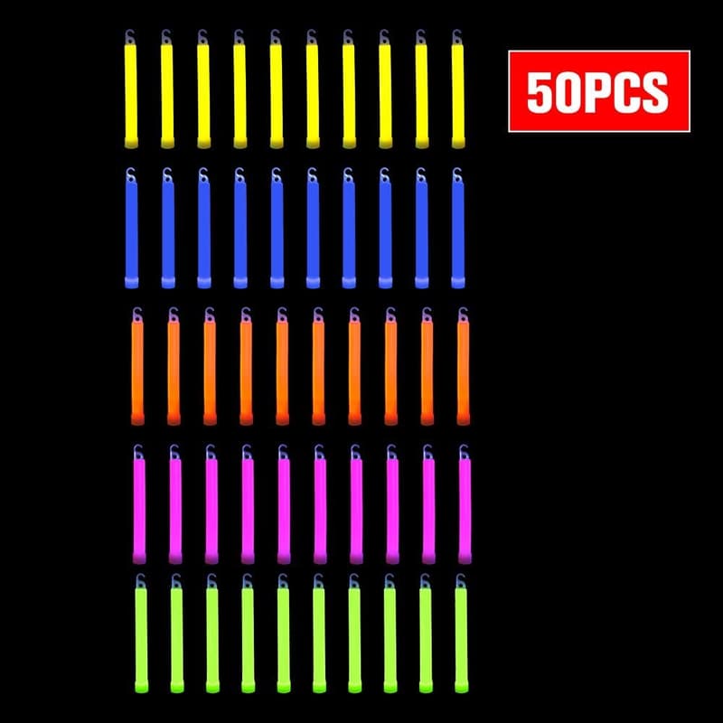 50 Pcs Ultra Bright 6'' Glow Sticks - Long-lasting Emergency Lighting
