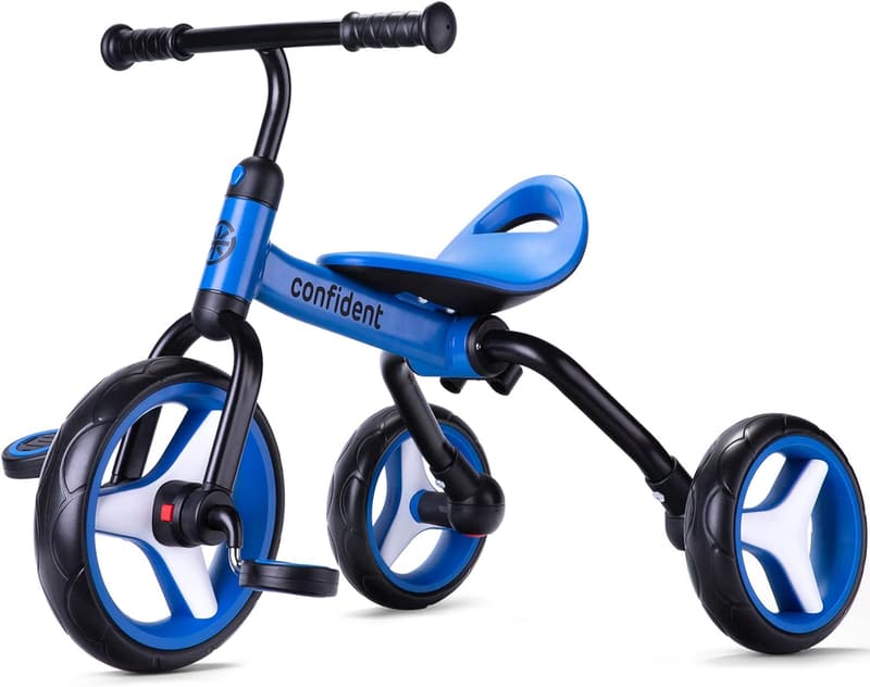 Folding 4-in-1 Tricycle for Toddlers, Adjustable Seat & Pedals
