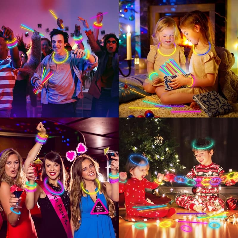Easter Gift: 800 Ultra Bright Multicolor Glow Sticks Party Pack