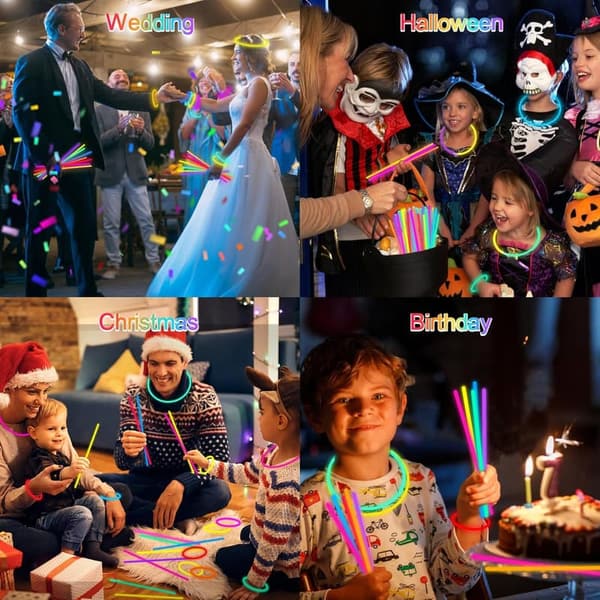 Easter Gift: 800 Ultra Bright Multicolor Glow Sticks Party Pack