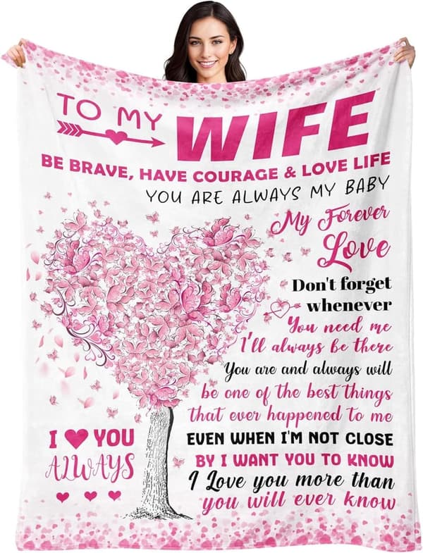 Anniversary Gift Blanket for Wife – Soft Flannel Throw 50