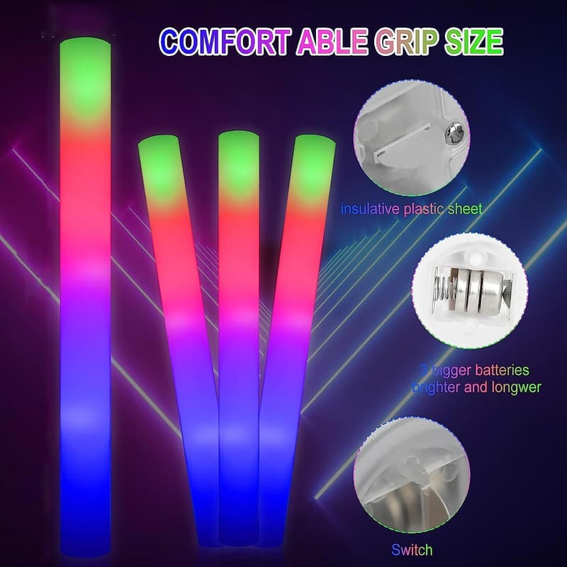 Glow Sticks Bulk - 45 pcs Light-up Wands for Parties & Events
