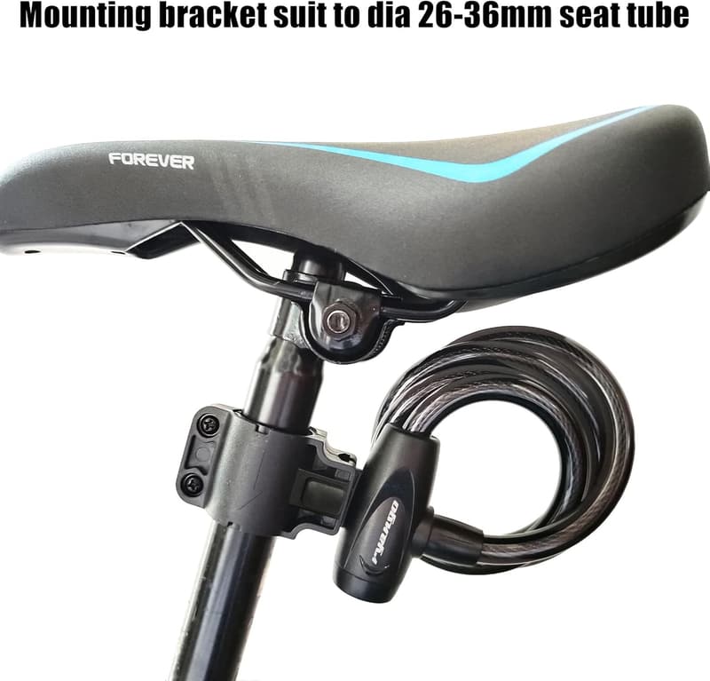 Heavy-Duty Anti-Theft Bike Lock with Mounting Bracket & Keys