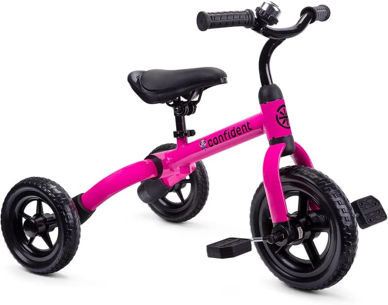 3-in-1 Folding Tricycle for Toddlers (Ages 2-5) - Pink