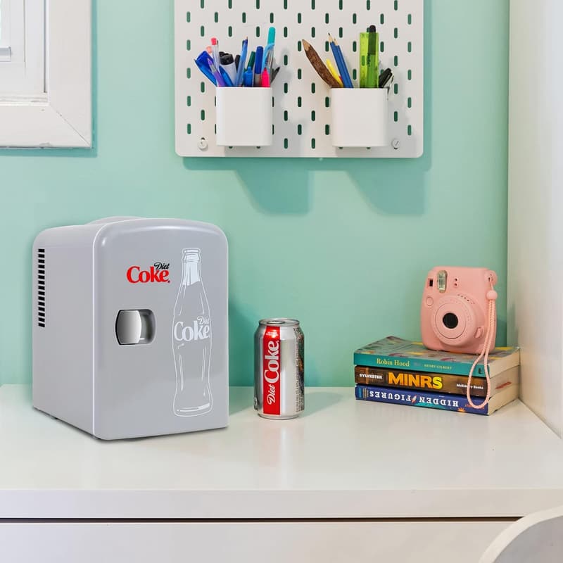 Portable Mini Fridge for Drinks – 6 Can Beverage Cooler