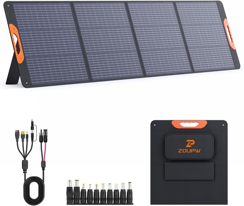 220W Portable Solar Panel – 18.6V Waterproof Charger for Camping